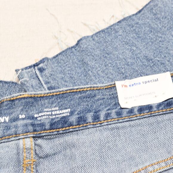 NEW Old Navy Women's Slouchy Straight Jeans High Rise Cotton Blend Blue Size 20 - Picture 7 of 8